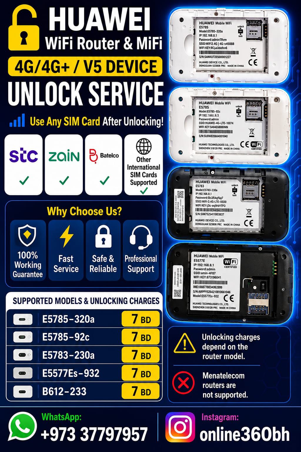 Huawei  V5 WiFi Unlock Service