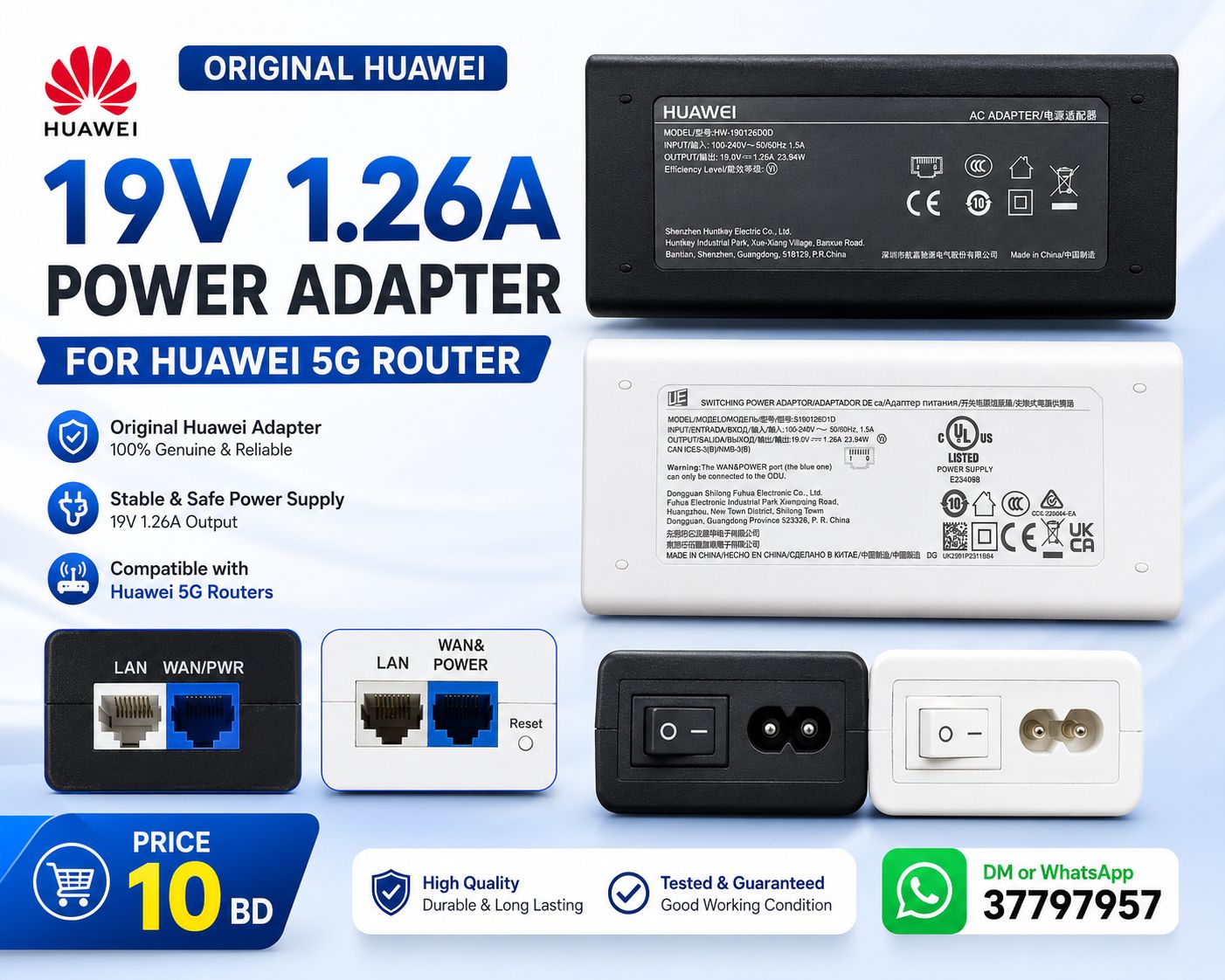 Original Huawei 19V 1.26A Power Adapter For Router