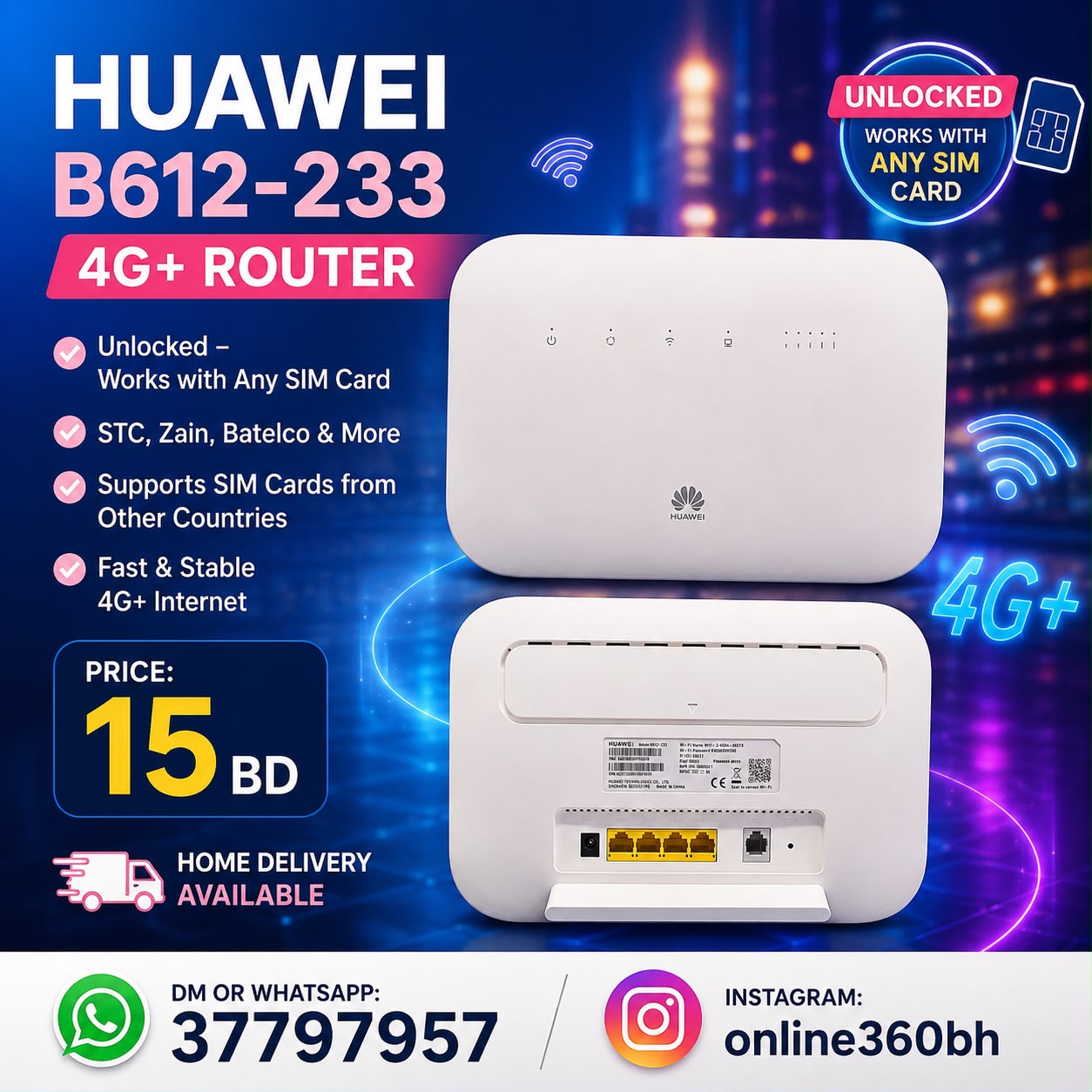 Huawei b612 233 unlock 4g plus wifi router